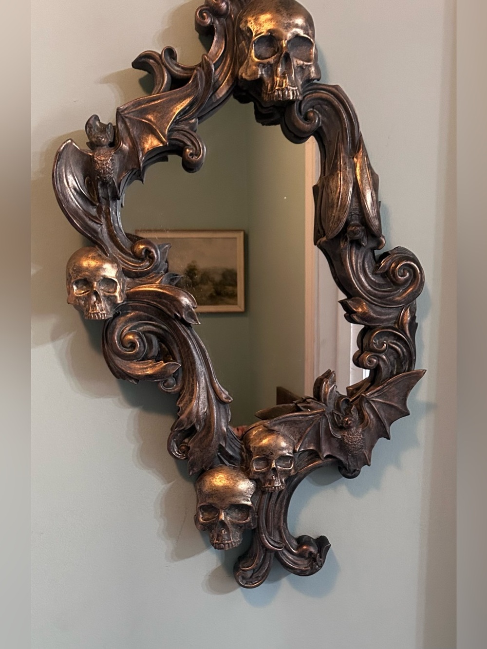 Christian Siriano Halloween Skulls & Bats Gothic Mirror Wall Decor